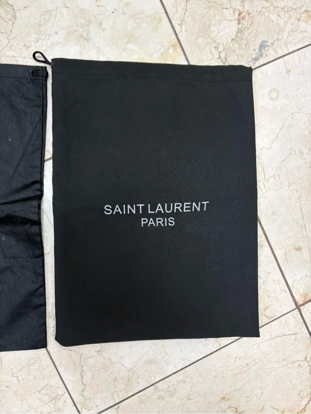 Saint Laurent Black Dust Bags with White Logo - Pair